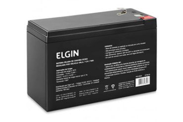 BATERIA 12V 9AH PARA NOBREAK SELADA DE CHUMBO VRLA 82313 ELGIN - Imagem 1