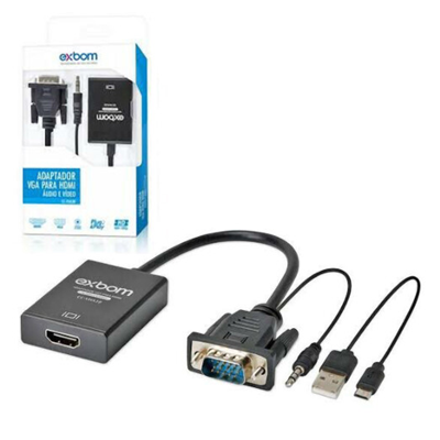 ADAPTADOR VGA PARA HDMI AUDIO E VIDEO CC-HVA30 EXBOM