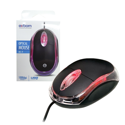 MOUSE USB 1000DPI COM LED MS-9 EXBOM