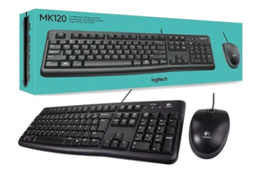 KIT TECLADO E MOUSE USB MK120 PRETO LOGITECH - Imagem 1