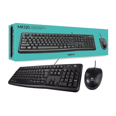 KIT TECLADO E MOUSE USB MK120 PRETO LOGITECH