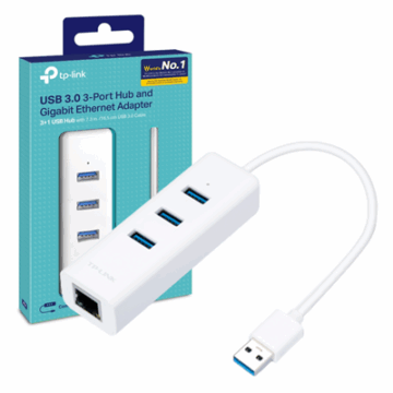 HUB 3 PORTAS USB 3.0 TP-LINK UE330 ETHERNET GIGABIT RJ45 #