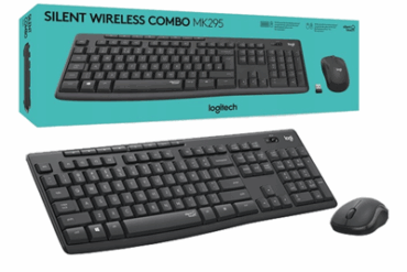 KIT TECLADO E MOUSE S/FIO MK295 SILENT PRETO LOGITECH - Imagem 1