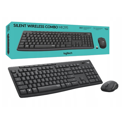 KIT TECLADO E MOUSE S/FIO MK295 SILENT PRETO LOGITECH