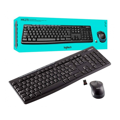 KIT TECLADO E MOUSE S/FIO MK270 PRETO LOGITECH