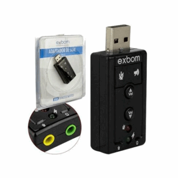 ADAPTADOR PLACA DE SOM USB 7.1 USOM-10 EXBOM