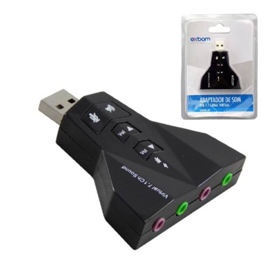 ADAPTADOR PLACA DE SOM USB 7.1 USOM-20 EXBOM # MM