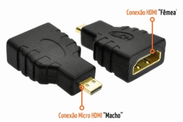 CONECTOR HDMI MICRO MACHO X HDMI FEMEA # - Imagem 1