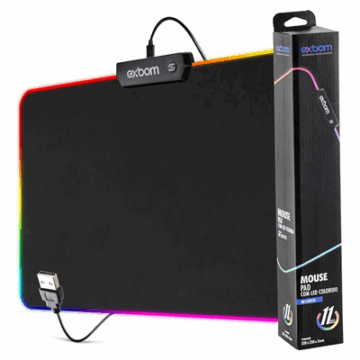 MOUSE PAD C/ LED COLORIDO 350MMx250MM MP-LED2535 EXBOM #