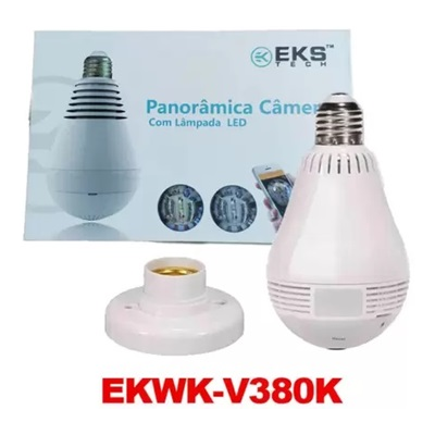 CAMERA LAMPADA PANORAMICA 360° WIFI V380K EKSTECH VR CAM VR-V9-C #