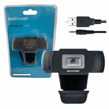 WEBCAM OFFICE HD 720P USB PRETO AC339 MULTILASER