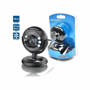 WEBCAM 16MP NIGHT VISION MIC USB PRETO WC045 MULTILASER #