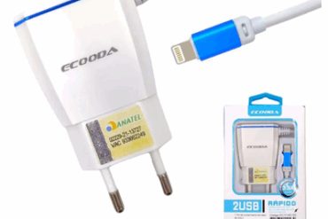 CARREGADOR IPHONE 2 USB 3.6A EC11143-5G ECOODA - Imagem 1