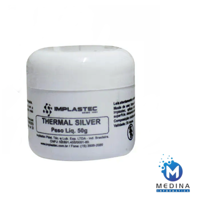 PASTA TERMICA 50G THERMAL SILVER POTE IMPLASTEC
