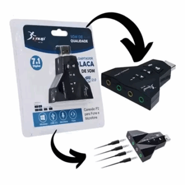 ADAPTADOR PLACA DE SOM USB 7.1 HB-T65 KNUP