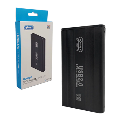 CASE PARA HD SATA 2.5″ EXTERNO USB 2.0 KP-HD001/B KNUP