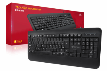 TECLADO MULTIMIDIA USB KB-M100BK PRETO C3TECH - Imagem 1