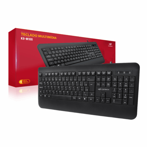 TECLADO MULTIMIDIA USB KB-M100BK PRETO C3TECH