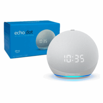 SPEAKER AMAZON ECHO DOT 4ª GER RELOGIO ALEXA/BT BRANCO #