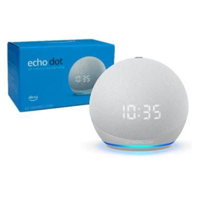 SPEAKER AMAZON ECHO DOT 4ª GER RELOGIO ALEXA/BT BRANCO #
