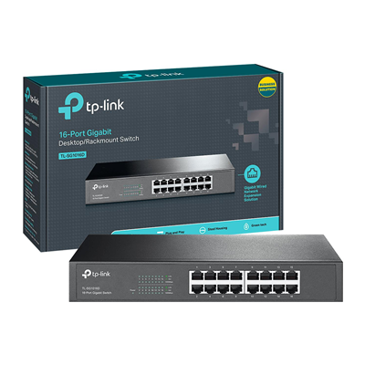 HUB SWITCH 16 PORTAS TP-LINK TL-SG1016D RACKMOUNT 10/100/1000MBPS GIGABIT #