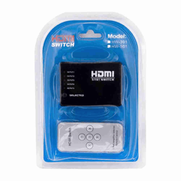 SWITCH HDMI 5 ENTRADAS X 1 SAIDA C/ CONTROLE HW-501 #