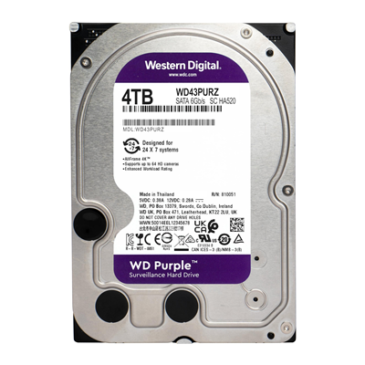HD INTERNO SATA3 4TB WD PURPLE WD43PURZ 5400RPM 256MB #
