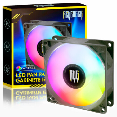 COOLER P/ GABINETE DESKTOP COM LED 12V 80MMX25MM G-VR337 REVENGER