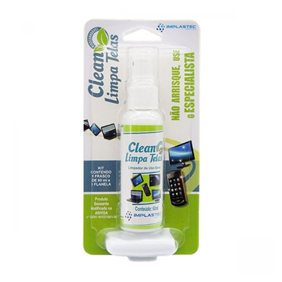 CLEAN LIMPA TELAS C/FLANELA 60ML IMPLASTEC