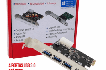 PLACA PCI-E USB 3.0 4 PORTAS JC-PCI-3.0 F3 - Imagem 1