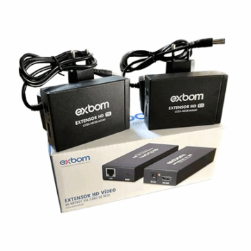 EXTENSOR HD VIDEO 60M VIA CABO RJ45 CAT.5E/CAT.6 3D 1080P CCEX-HD2RJ45L60 EXBOM