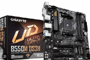 PLACA MAE AM4 GIGABYTE B550M DS3H M.2/DDR4/DVI/HDMI/USB3.2/LAN/SOM/MATX/SATA3 # - Imagem 1