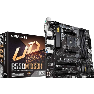 PLACA MAE AM4 GIGABYTE B550M DS3H M.2/DDR4/DVI/HDMI/USB3.2/LAN/SOM/MATX/SATA3 #