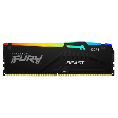 MEMORIA DDR5 KINGSTON FURY BEAST RGB 32G 5200MHZ PRETO KF552C40BBA-32
