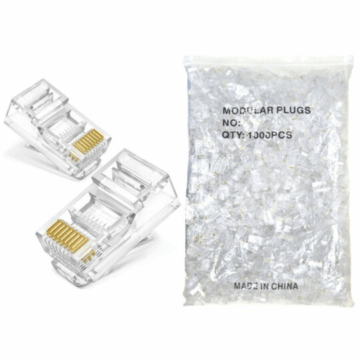 (PCT C/1000) CONECTOR RJ45 VAZADO CAT.5E/6E 8P8C CONT-RJ45V1K EXBOM