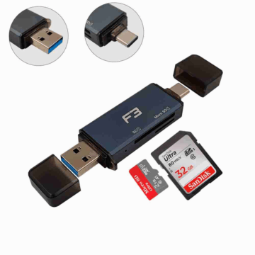 ADAPTADOR TIPO-C/USB3.0 F3 PARA LEITOR DE CARTÃO SD/MICRO COD:307 SD JC-LT-TYC-U