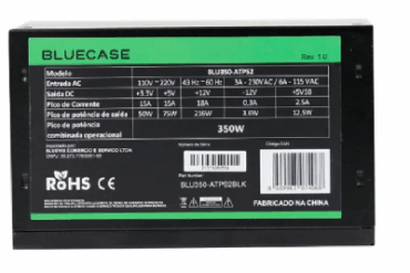 FONTE ATX PC BLUECASE 350W BIVOLT AUTOMATICO S/CAIXA  BLU350-ATX PS/2 - Imagem 1