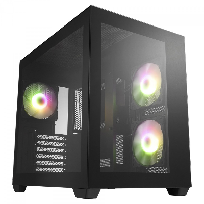 GABINETE GAMER AQUARIO FSP CMT380 PRETO COM 3 FAN
