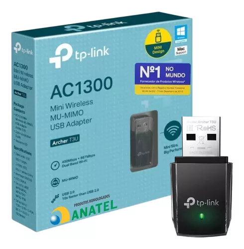 ADAPTADOR WIRELESS TPLINK USB ARCHER T3U MINI MUMIMO AC1300