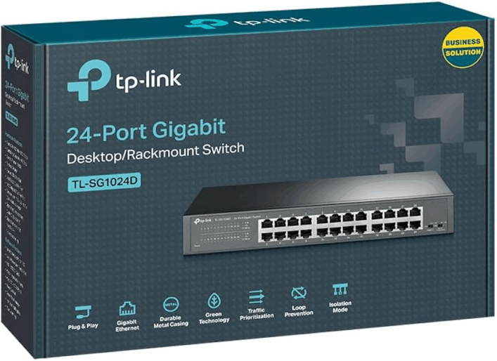 SWITCH DE MESA/RACK GIGABIT COM 24 PORTAS TL-SG1024D