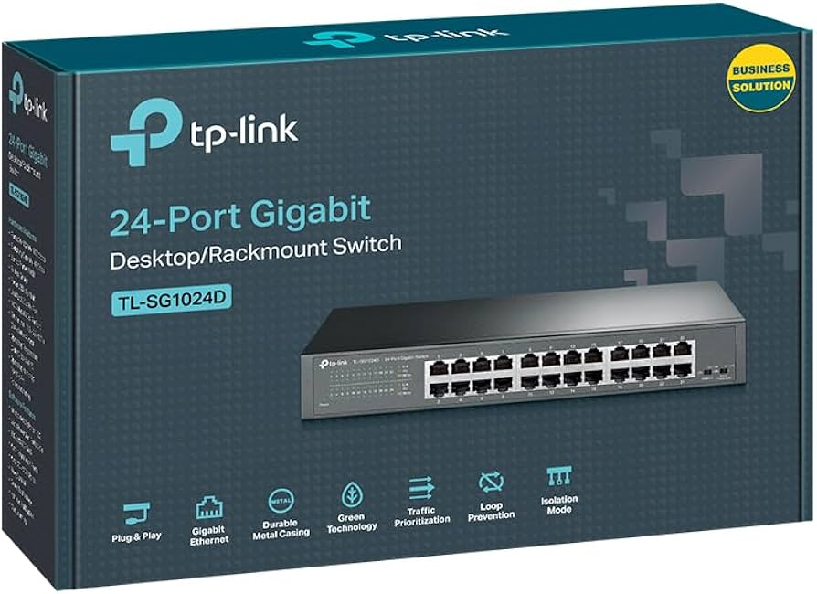 SWITCH DE MESA/RACK GIGABIT COM 24 PORTAS TL-SG1024D